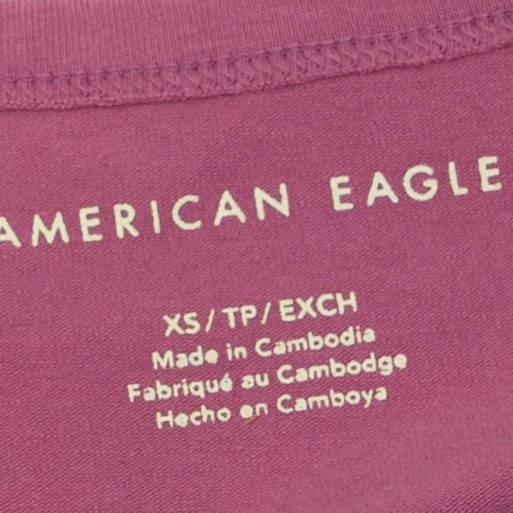 NWT American Eagle Womens Cinch Front V Neck Crop Shirt Size XS Short Sleeve‎ - Image 5