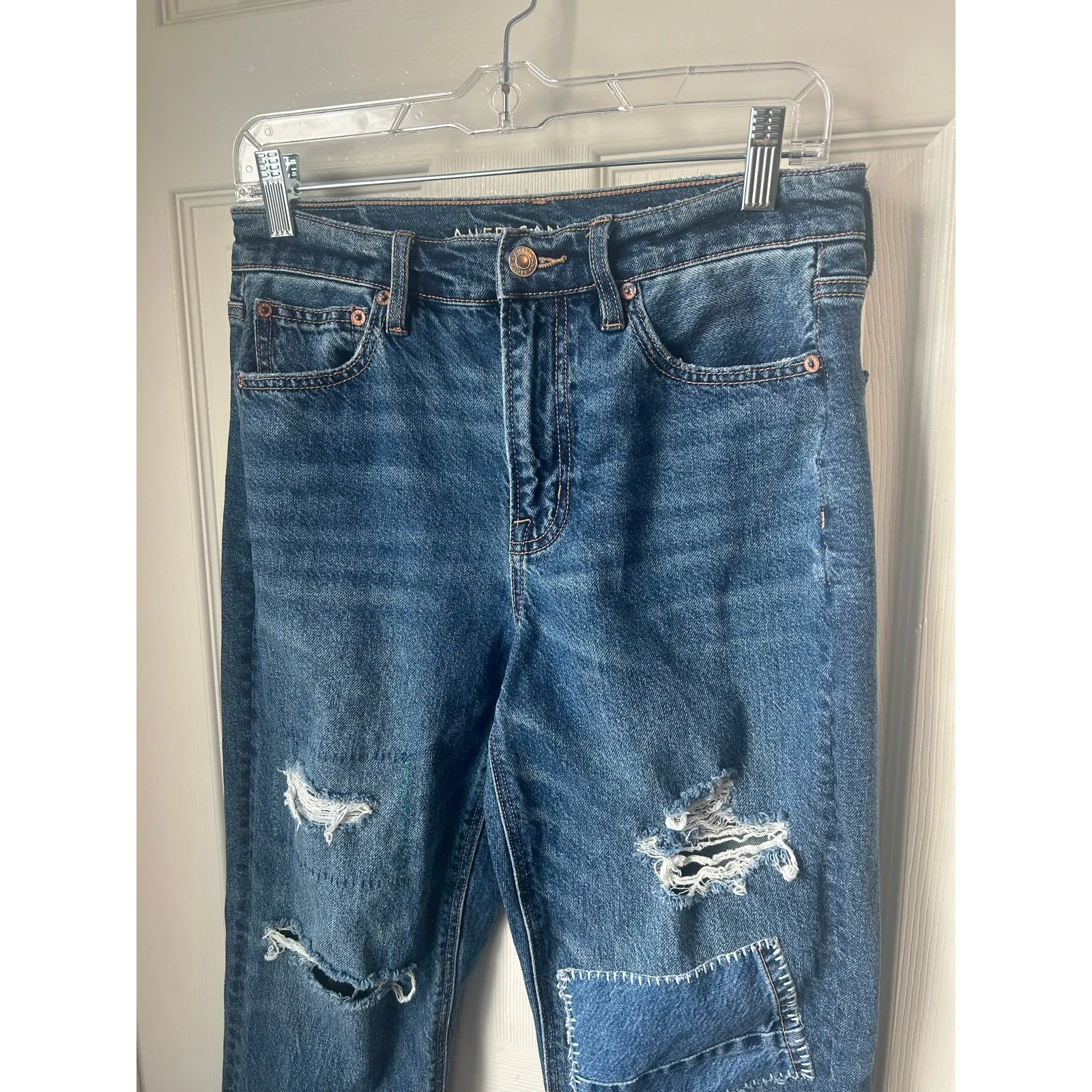 American Eagle Super High Rise Ankle Straight Jeans - 6S - Image 4