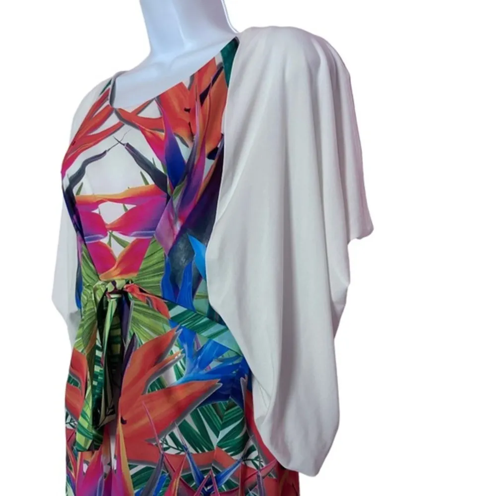 Anthropologie Ranna Gill‎ L Tropical Print Leaves Dolman Sleeve Dress Size L - Image 11