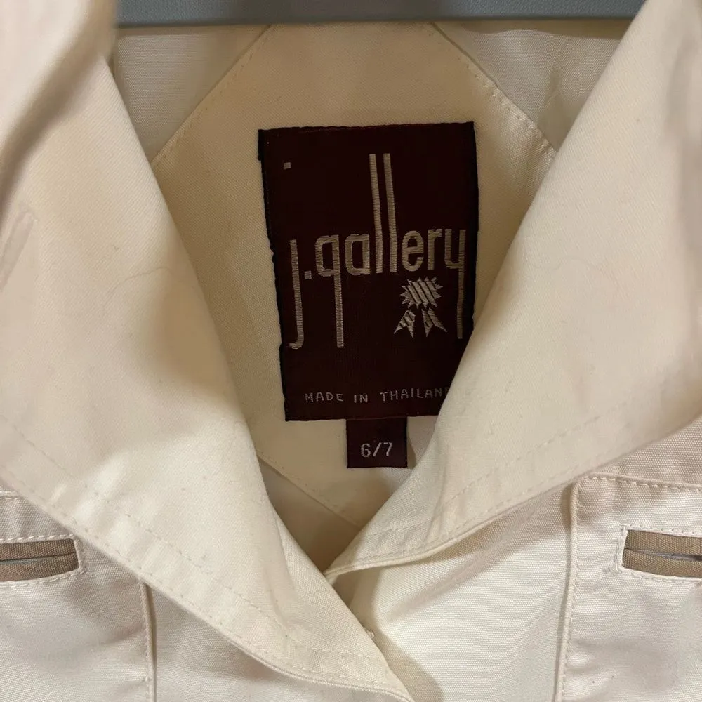 Vintage 80s J.Gallery Trench coat with puff shoulders Brown Size 6 - Image 3