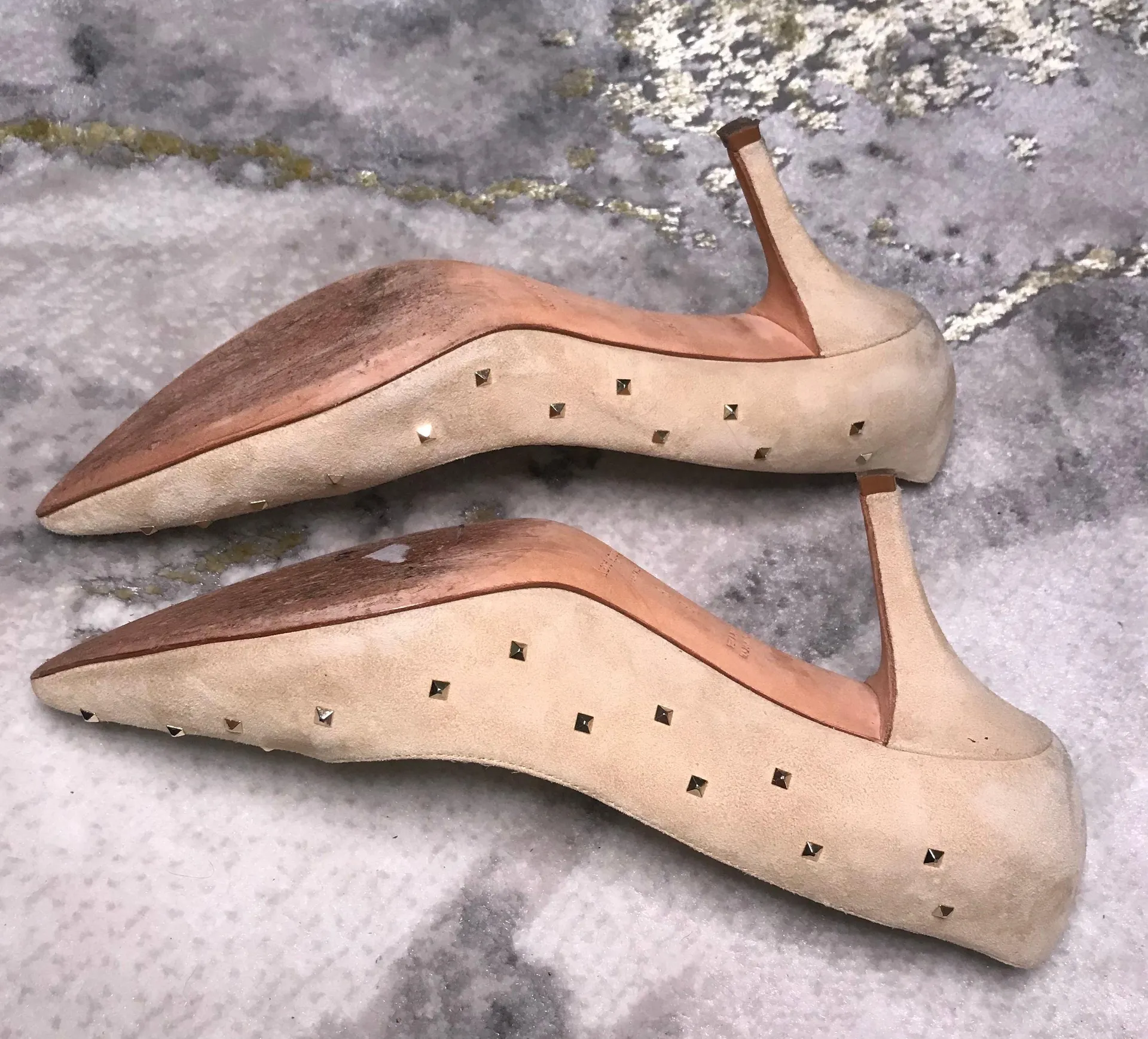 Jacinda Nude Suede Pumps - Image 3