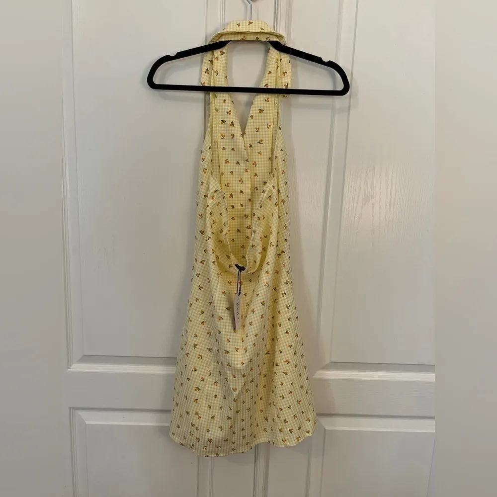 CIDER M Ditsy Lapel Halter Dress Khaki NWT - Image 15