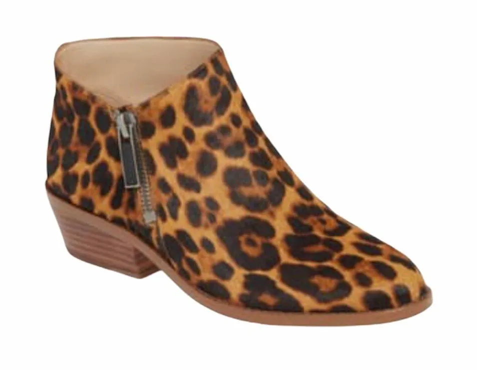 Leather Animal Print Block Heel Booties - Image 2