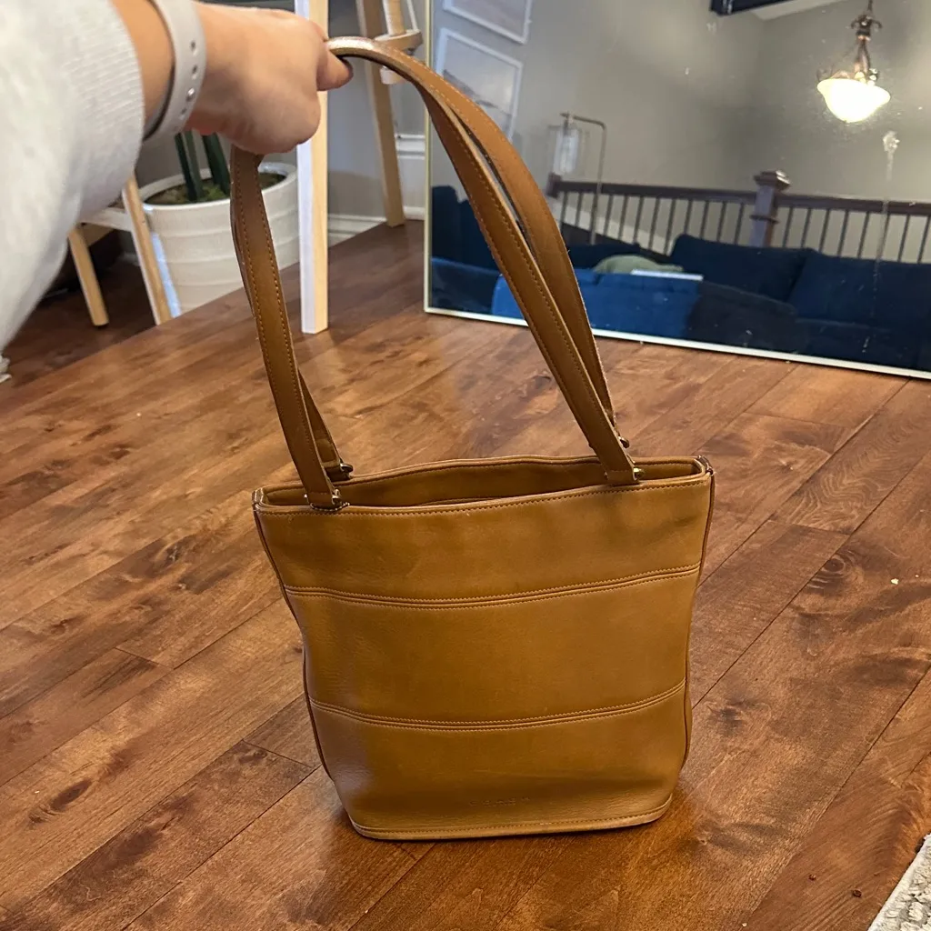 Vintage Coach Tribeca tote shoulder bag camel leather - Image 5