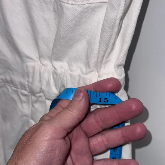 We The Free White Denim Jumpsuit Women's Size Large - Image 2