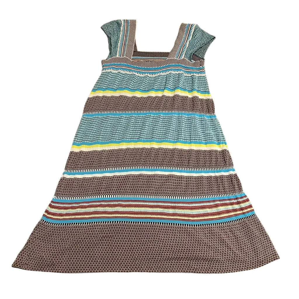 Aldomartins Sleeveless Stripe Stretch Dress Colorful Shift Size Large Petite - Image 6