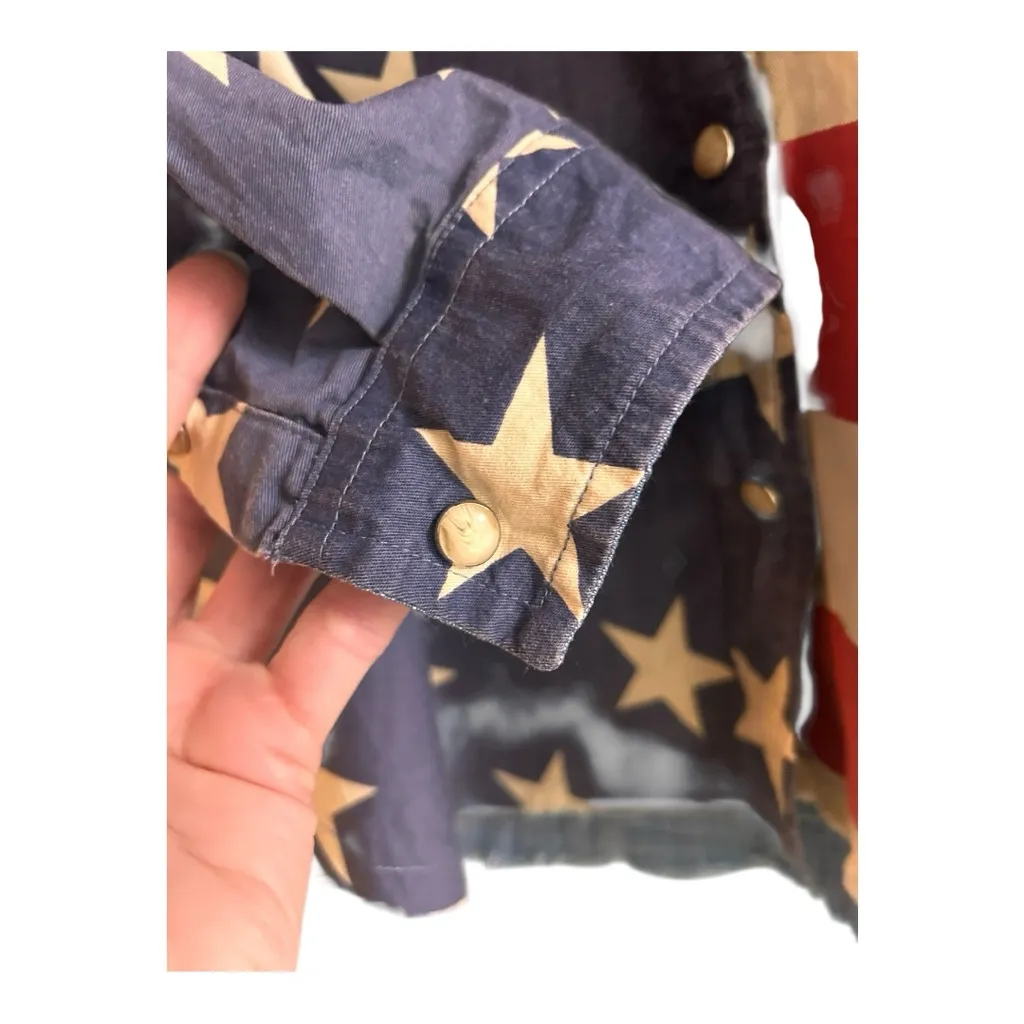 TASHA POLIZZI MICHELLE FLAG SHIRT LARGE Red - Image 5