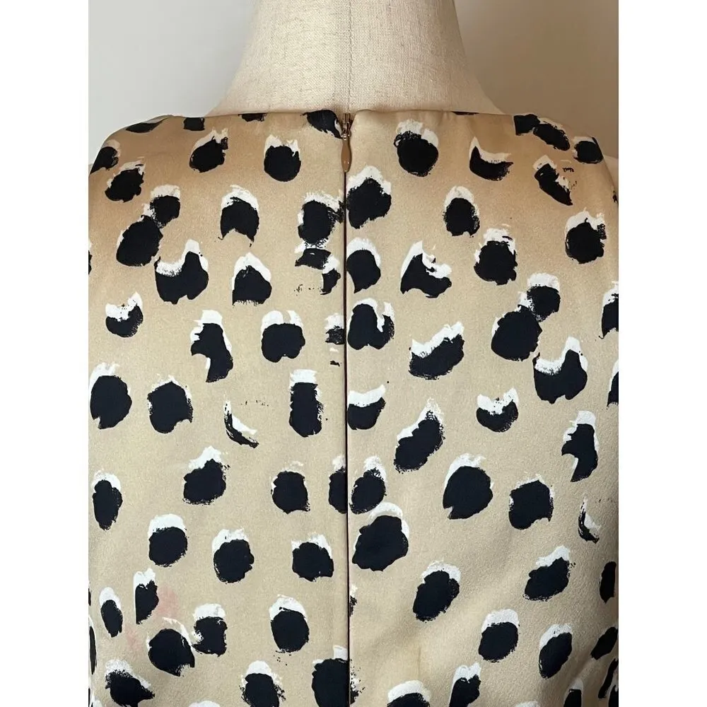 Cameo Tan Black and White Leopard Print V‎ Neck Sleeveless Mini Dress Size S - Image 12