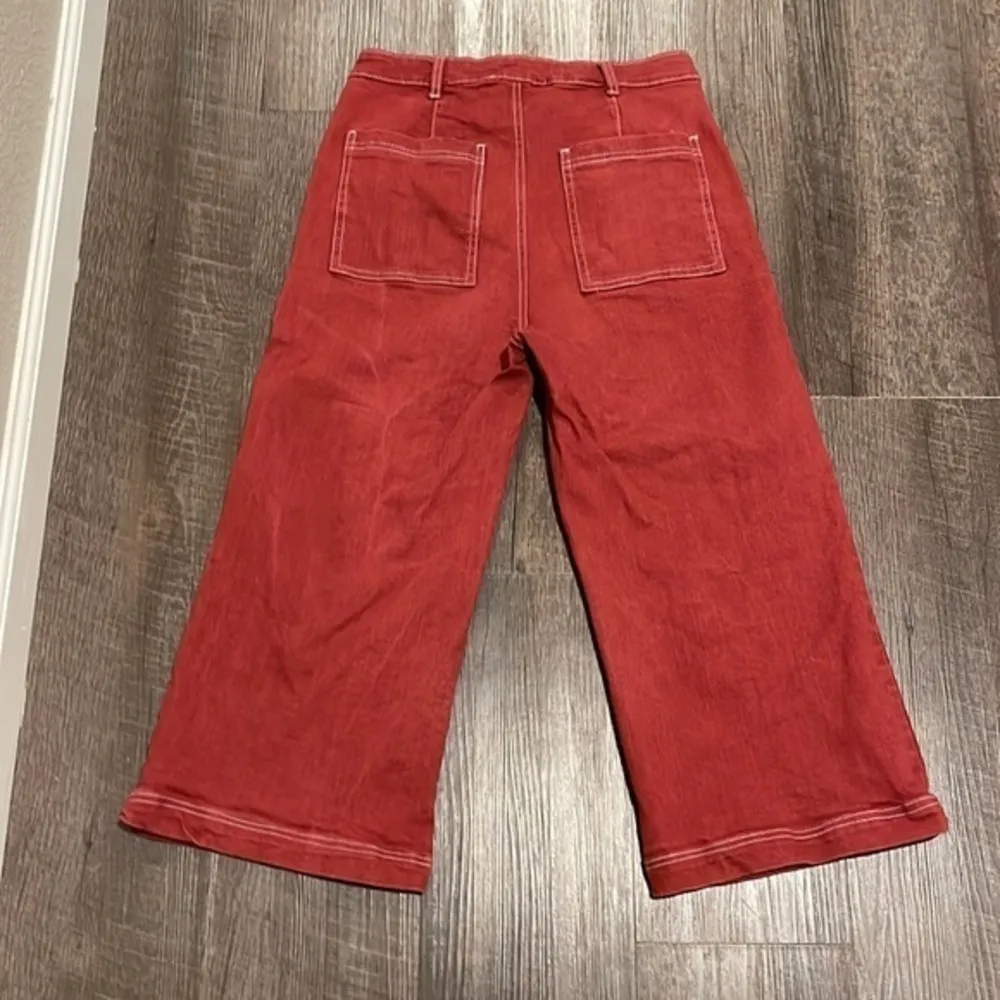 Etophe Studios Denim Cullotts in brick Red - Image 2