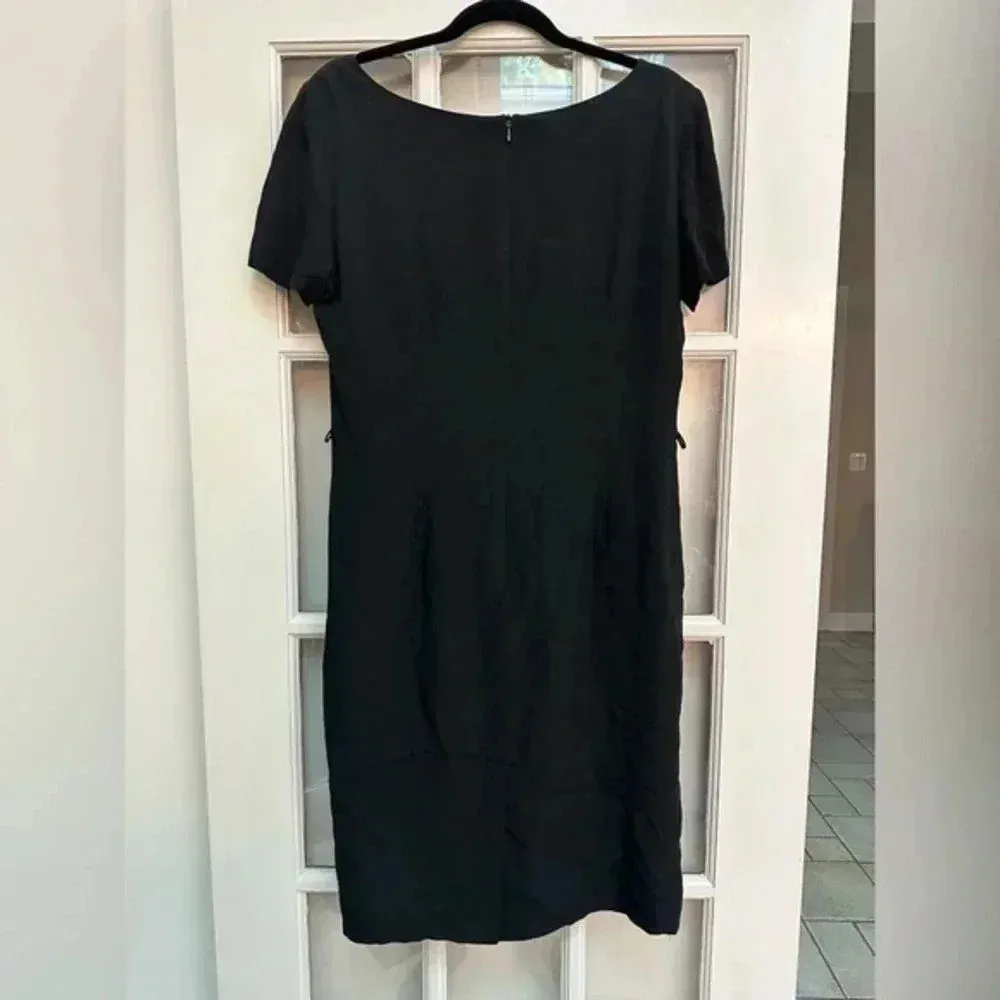 Vintage Jones New York Timeless Classic Black Chic Midi Dress Size 10 Medium - Image 2