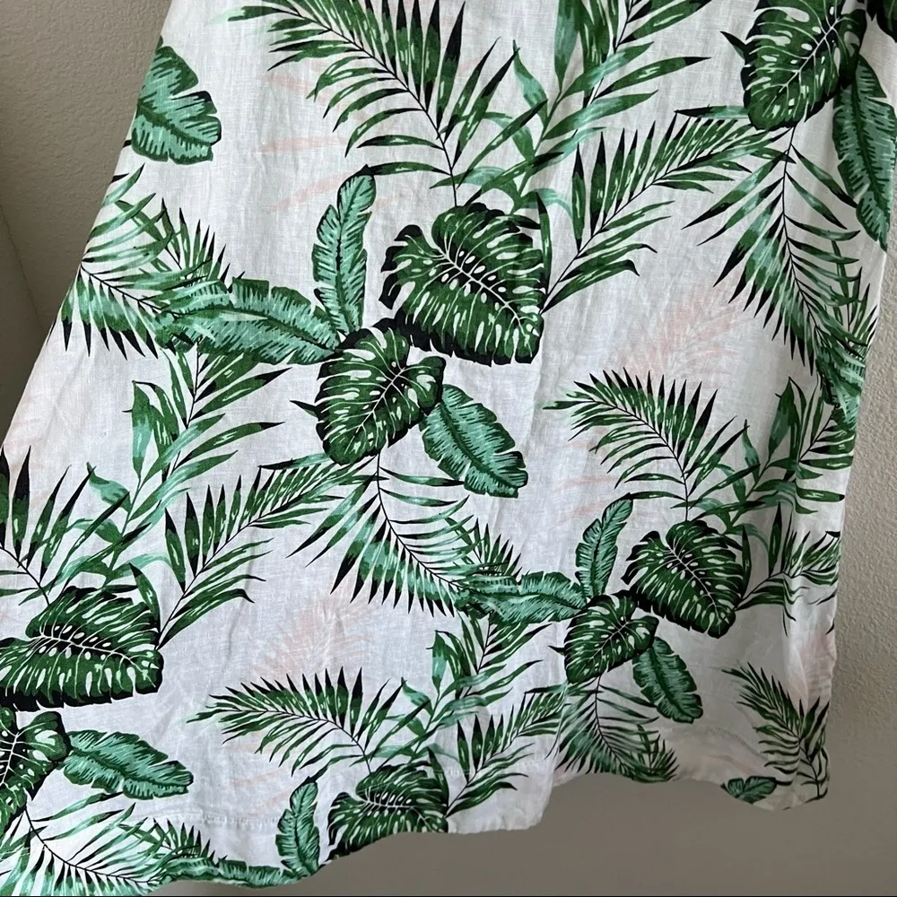 C&C California 100% Linen Tropical Dress Tank Shirt Dress Small - Image 10