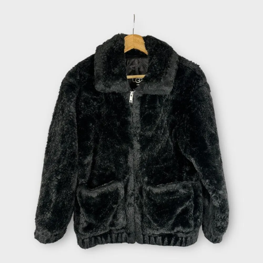 UGG Womens size XXS Kianna Faux Fur Jacket Black - Image 2