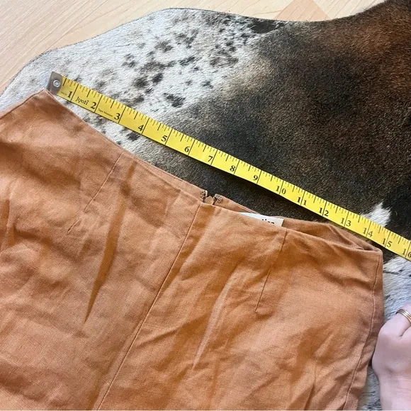 REFORMATION Brown Justin 100% Linen Trouser‎ Pant Size 8 - Image 8