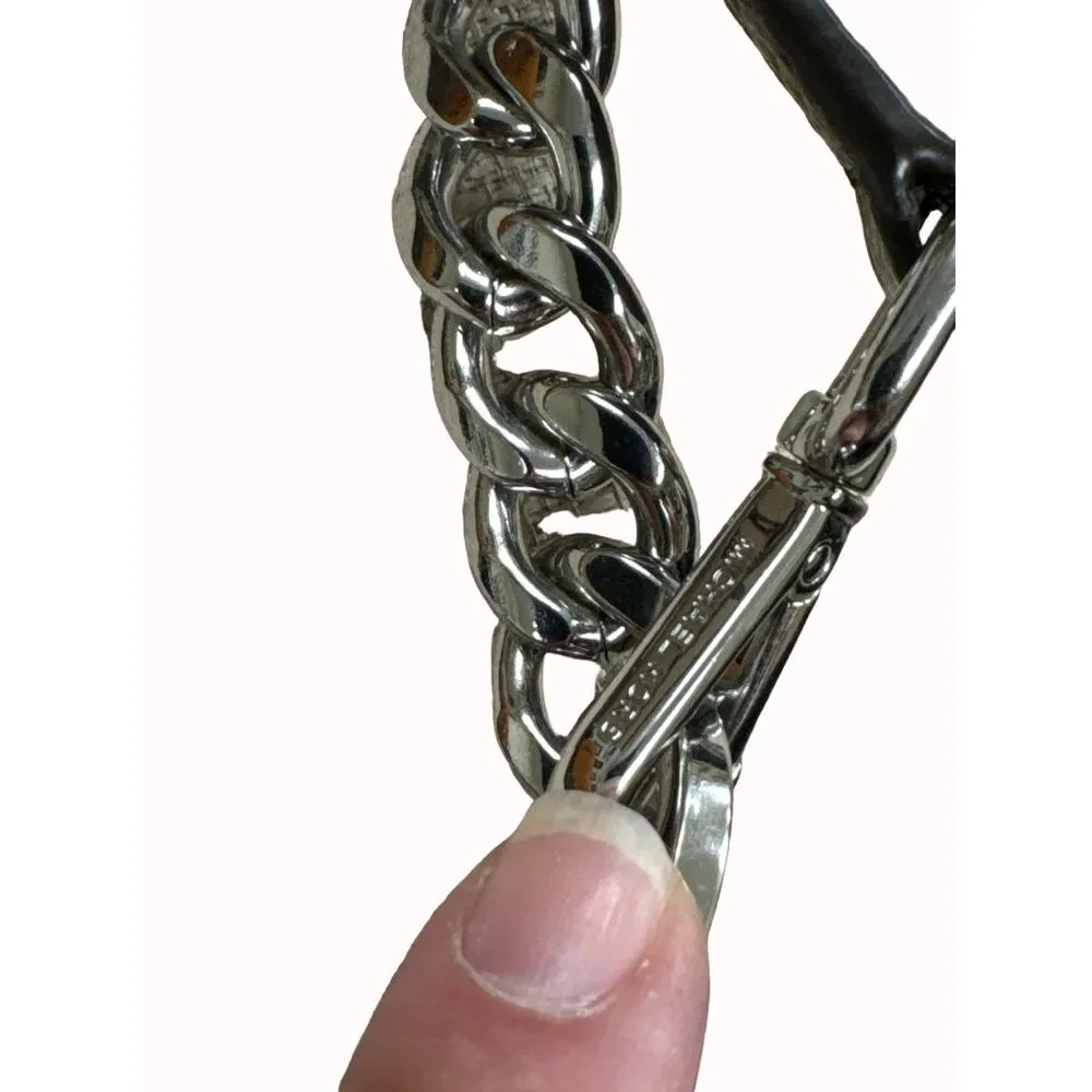 Michael Kors Authentic women’s leather chain link gray purse shoulder bag medium - Image 6