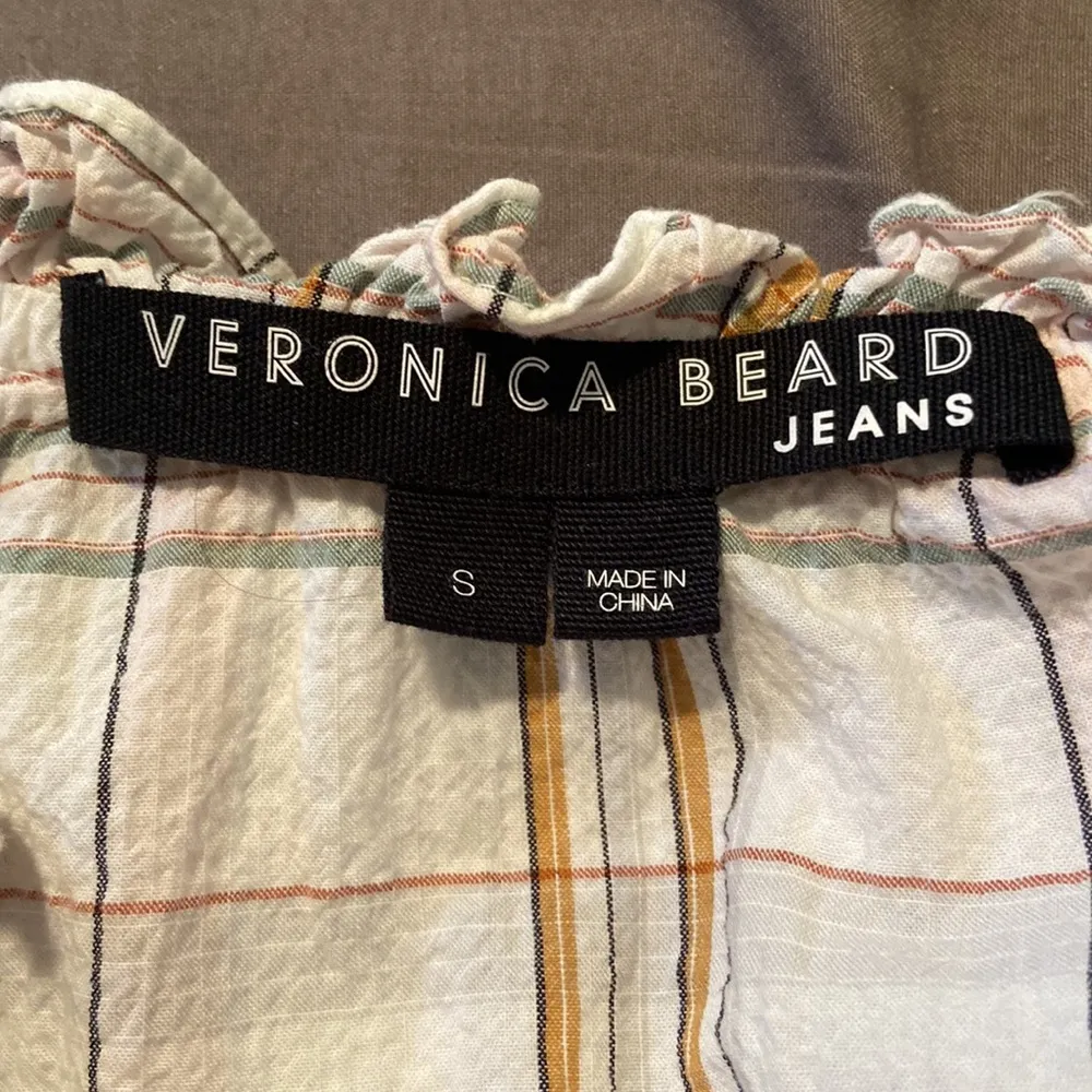 Veronica Beard Jeans Milly Plaid Ruffle Sleeve Blouse - Image 6