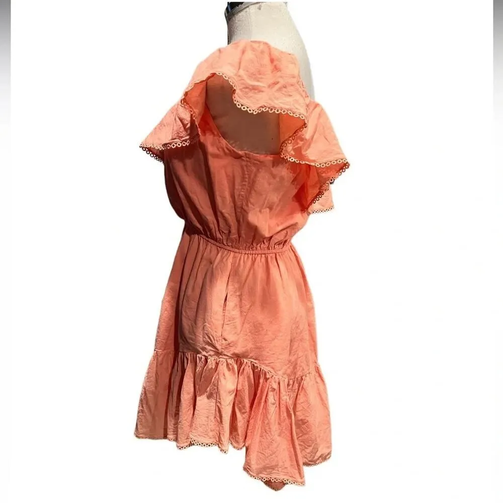 Free People Lovers Lane One-Shoulder Eyelet Minidress Women's Small - Image 6