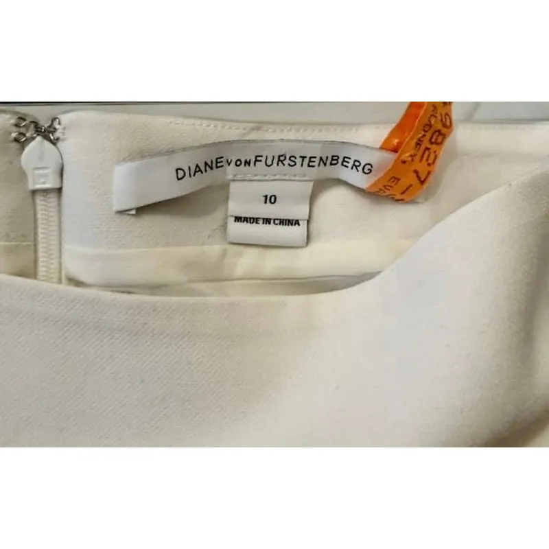 Diane Von Furstenberg DVF Shilah Skirt in Powder (Ivory White) sz. 10 - Image 3