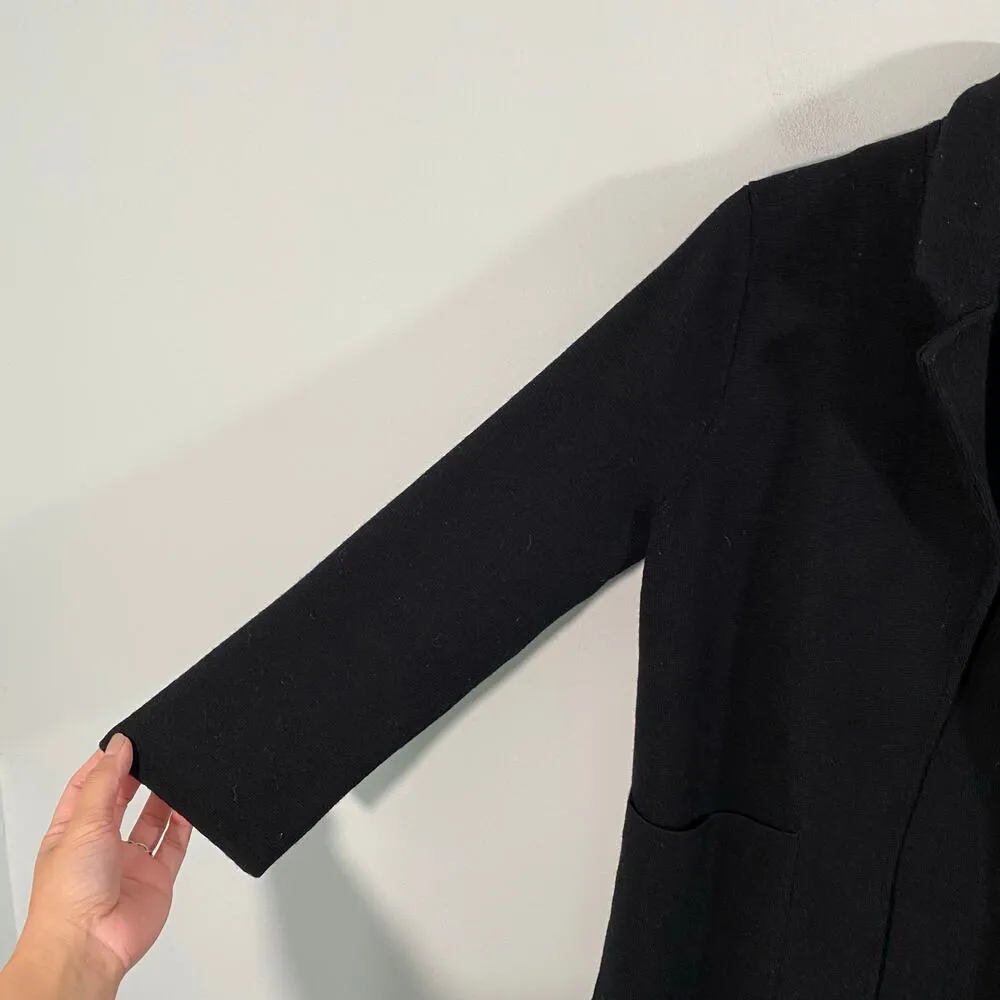 J Crew Women Black 100% Merino Wool Open Front Sweater Blazer Size S #G7746 - Image 5
