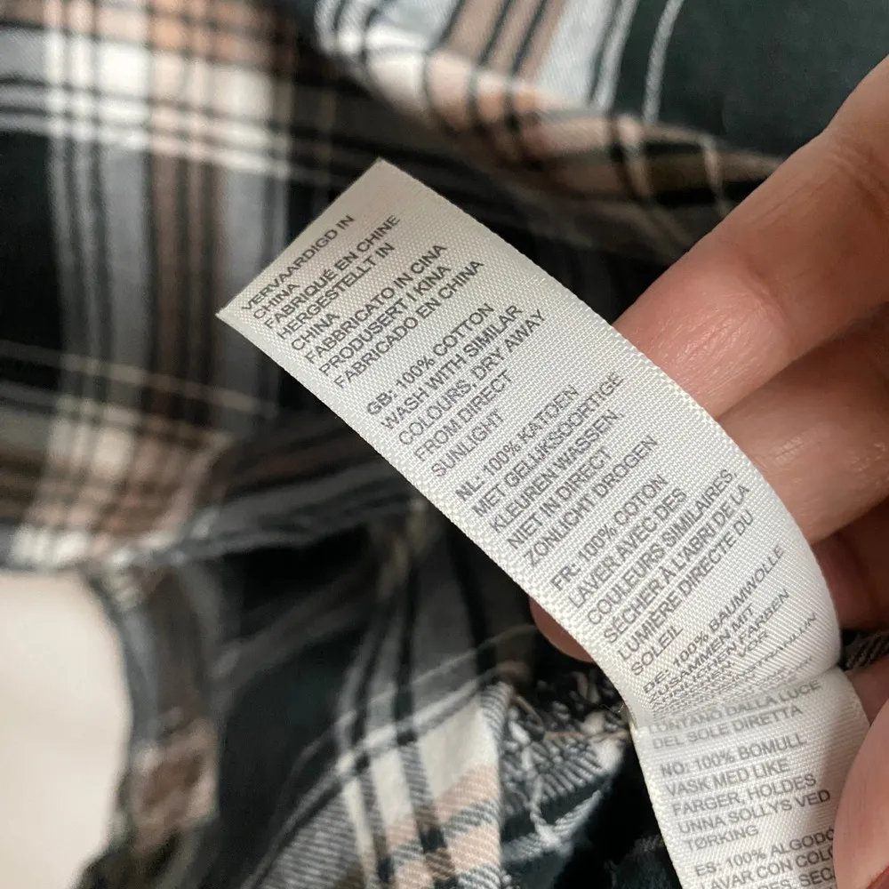 Fat Face Plaid Tunic Top Button Up Long Sleeve Relaxed Fit Black Brown 10 - Image 9