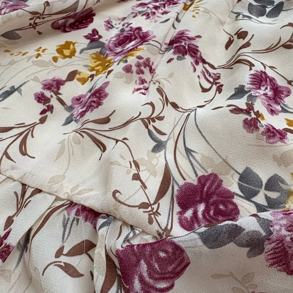 Lena Purple and Cream Floral Long Sleeve Dress Size M - Image 15