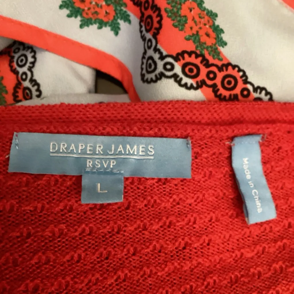 Draper James Red V-Neck Button-Up Cardigan - Image 3