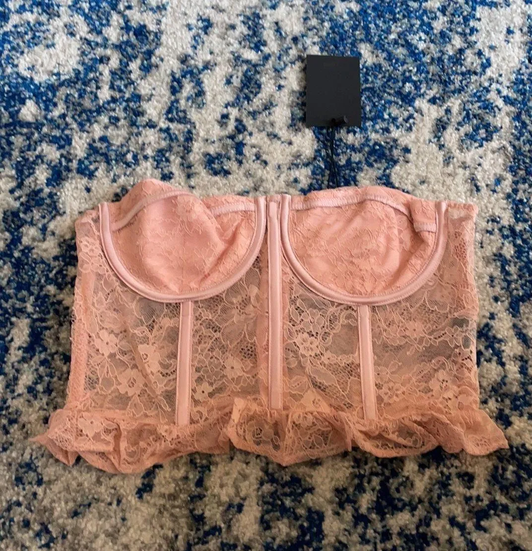 Nicole Strapless Top in Dusty Pink Medium - Image 4