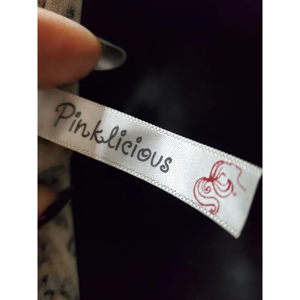 Pink Licious Women's Black & Brown Crew Neck Caped Knee Length Dress Small - Image 8