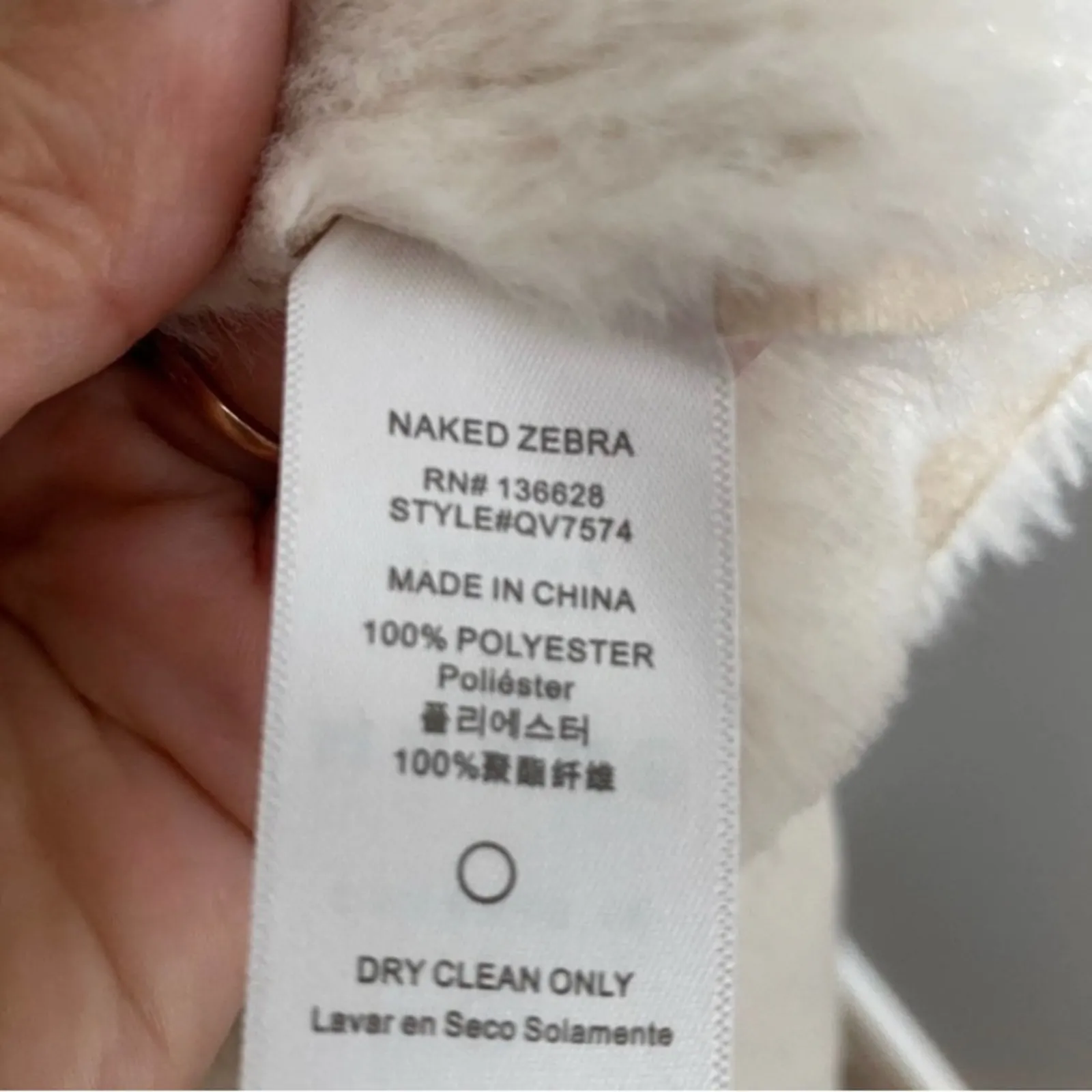 Cozy Winter White Faux Shearling Moto Vest Naked Zebra M - Image 7