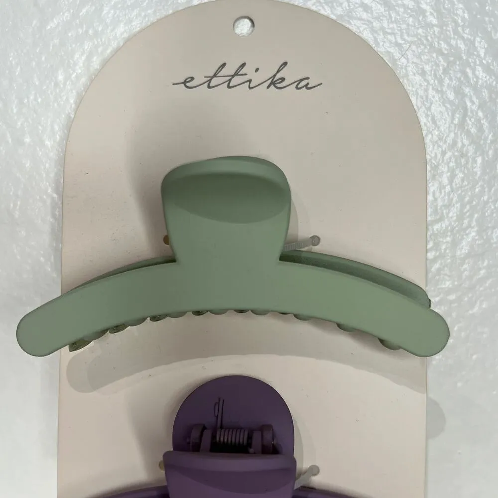 Ettika Revolve Large Flat Weekend Warrior Hair Claw Clips 2 Pack In Purple Green - Image 8