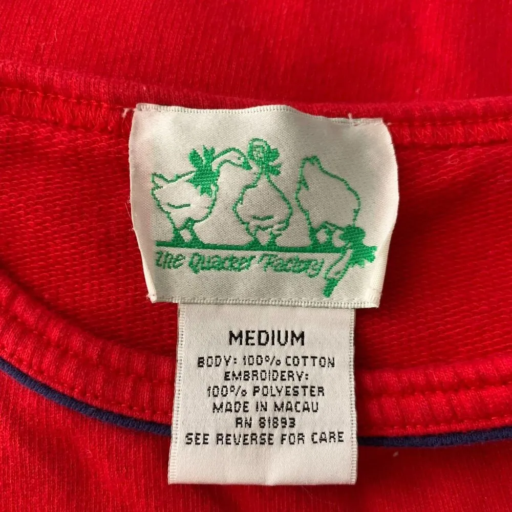 Vintage 90s Quacker Factory T Shirt Maxi Dress M Red Embroidery Stars Rhinestone - Image 6