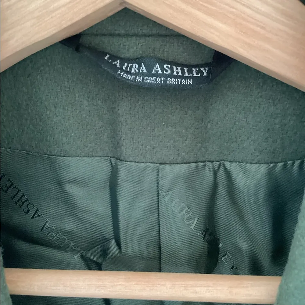 Vintage Laura Ashley Olive Army Green Wool Equestrian Blazer Trendy - Image 3