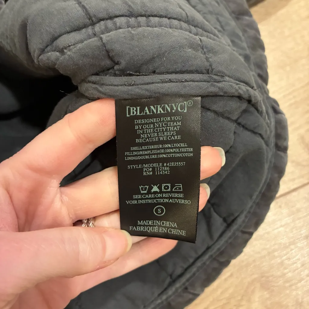 BLANKNYC Women’s Leopard Quilted Jacket Bomber Gray Lyocell Size S - Image 5