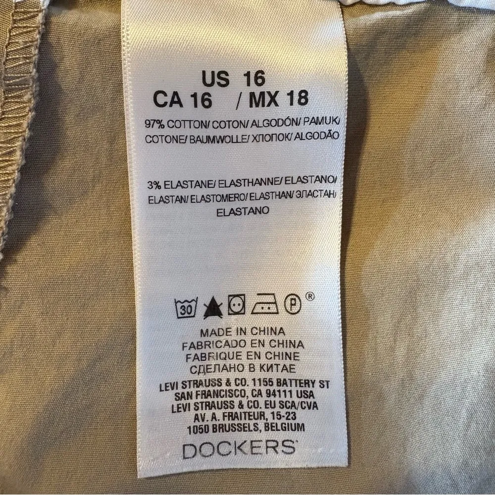 Dockers Khaki Chino Skirt Casual Size 16 Short Summer Above The Knee Golf Sporty - Image 5