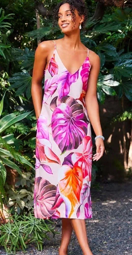 Karen Kane vibrant print cupro side slit midi dress. Size Medium. NWT. - Image 5