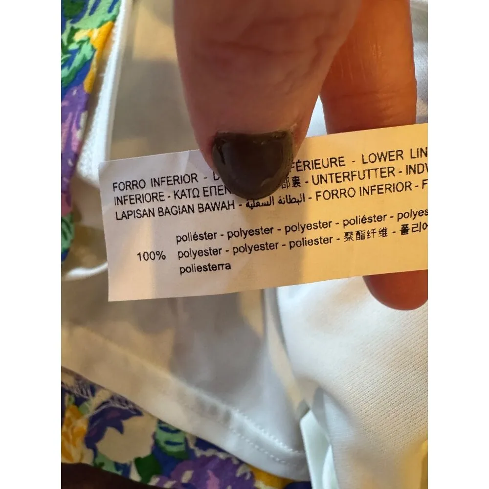 Zara Dress Women Medium Purple Yellow Floral‎ Balloon Sleeve Corset Style Mini - Image 14