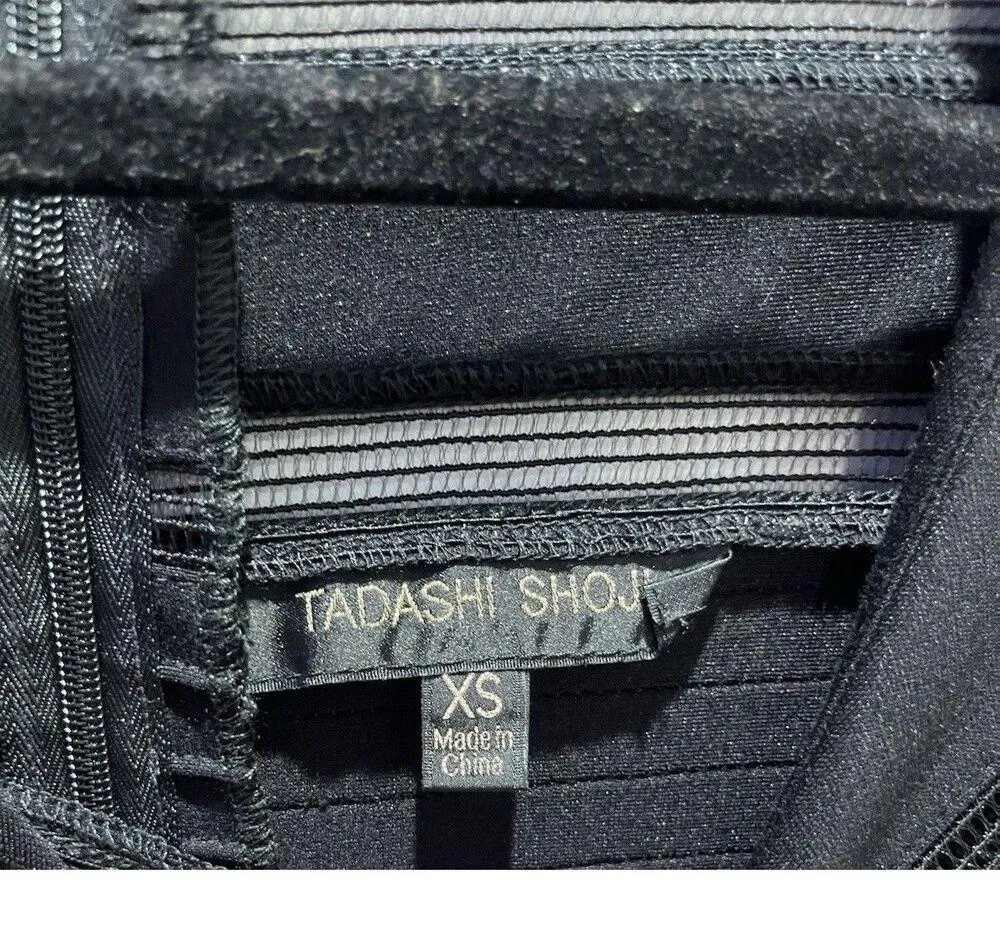 Tadashi Shoji Illusion Stripe Bateau Neckline Knee-Length Dress SZ XS - Image 10