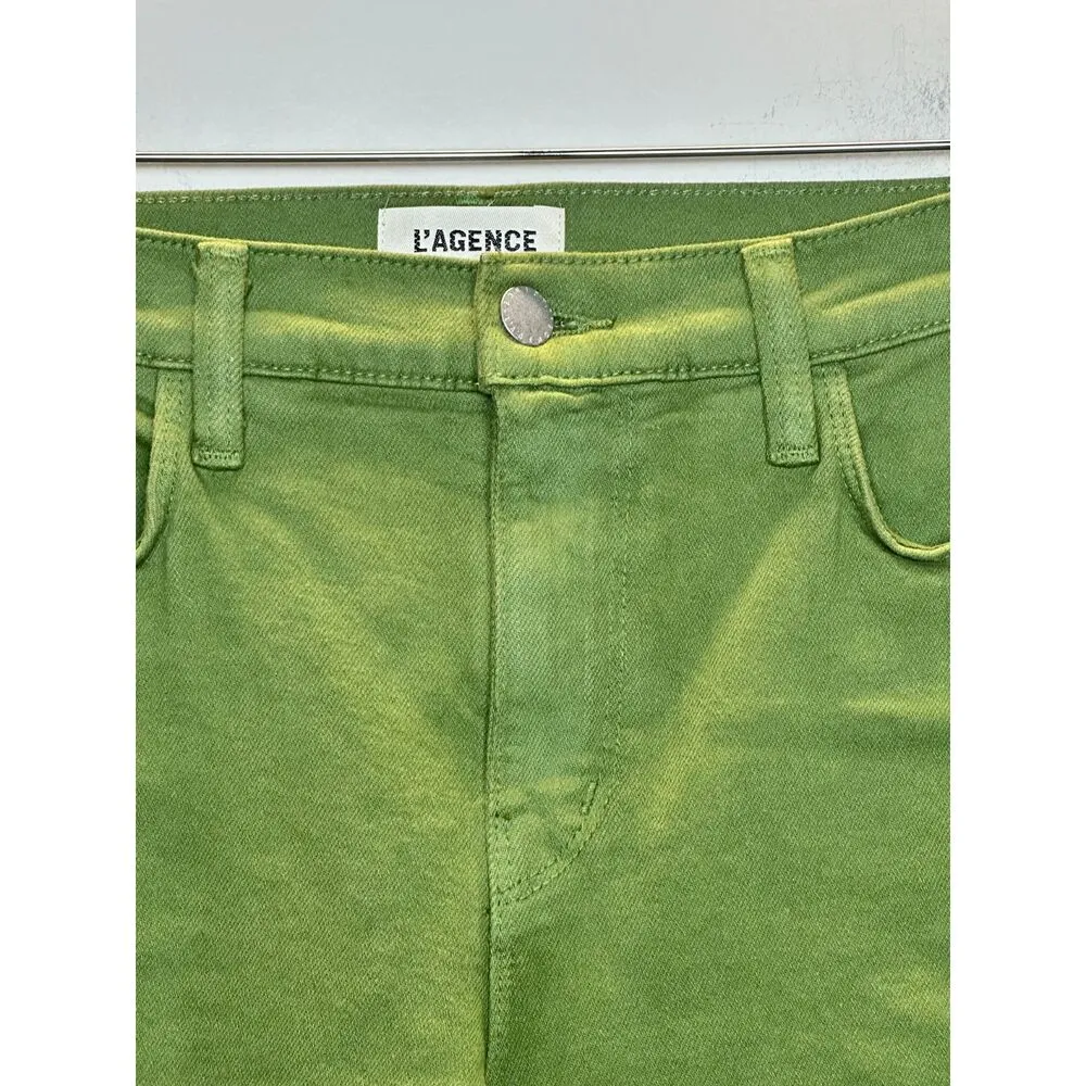 L'Agence Women's Size 27 Cactus Green Sada High Rise Crop Slim Jeans NWOT - Image 9
