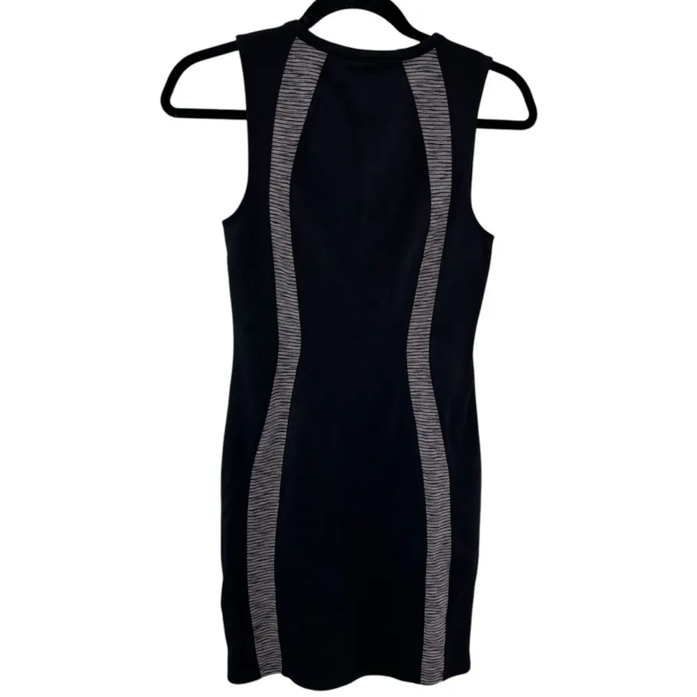 NWT H&M Black Bodycon Dress 6 Grey wavy stripe. Fitted mini dress. Party dress. - Image 2