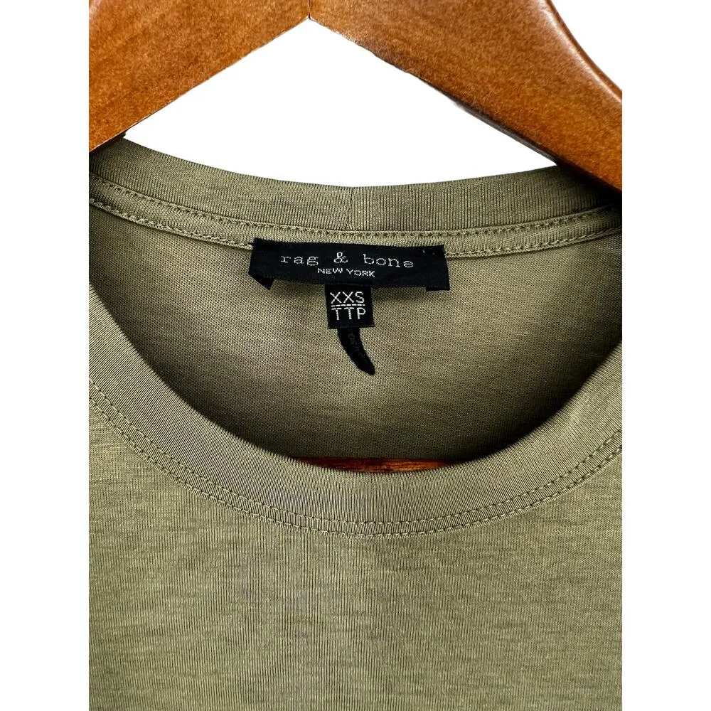 Rag & Bone Ina Ruched Midi T-shirt Dress In Light Olive - Image 8