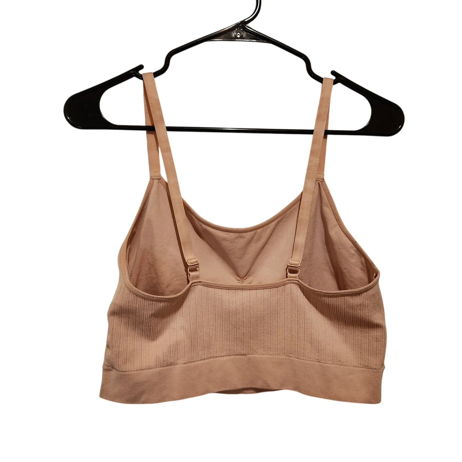 Auden Blush Pink Ribbed Lightly Lined Bralette Comfy Tee Shirt Bra Size XXL 2XL - Image 2