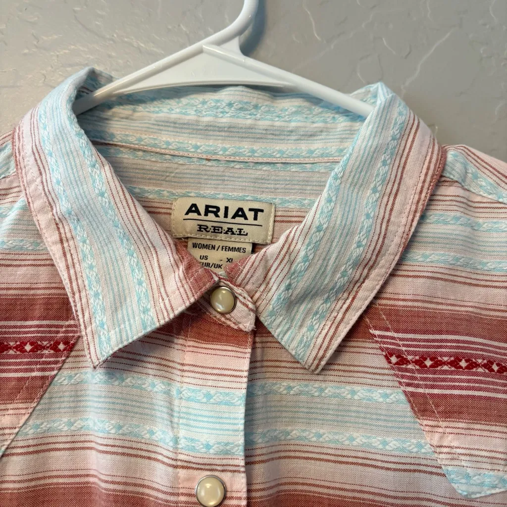 Ariat REAL women's savannah snap long sleeve western shirt size XL - Image 4