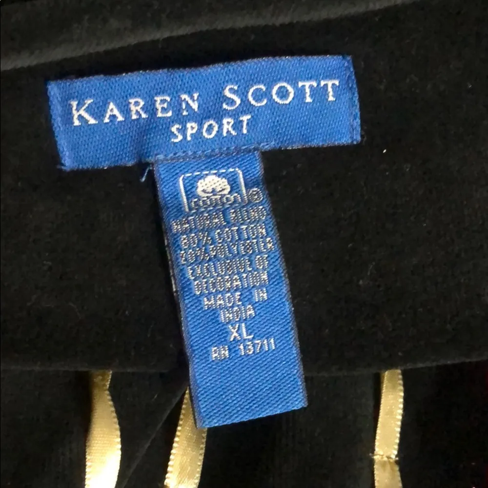 Vintage Karen Schott  Velvet with Christmas appliqué Tunic size XL - Image 7