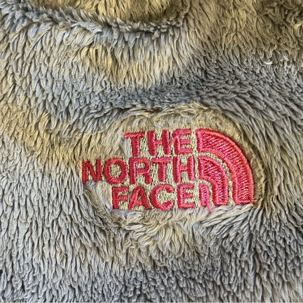 The North Face Campshire Fleece Jacket Pink Ribbon Ski Snow Winter Gray Large - Image 5