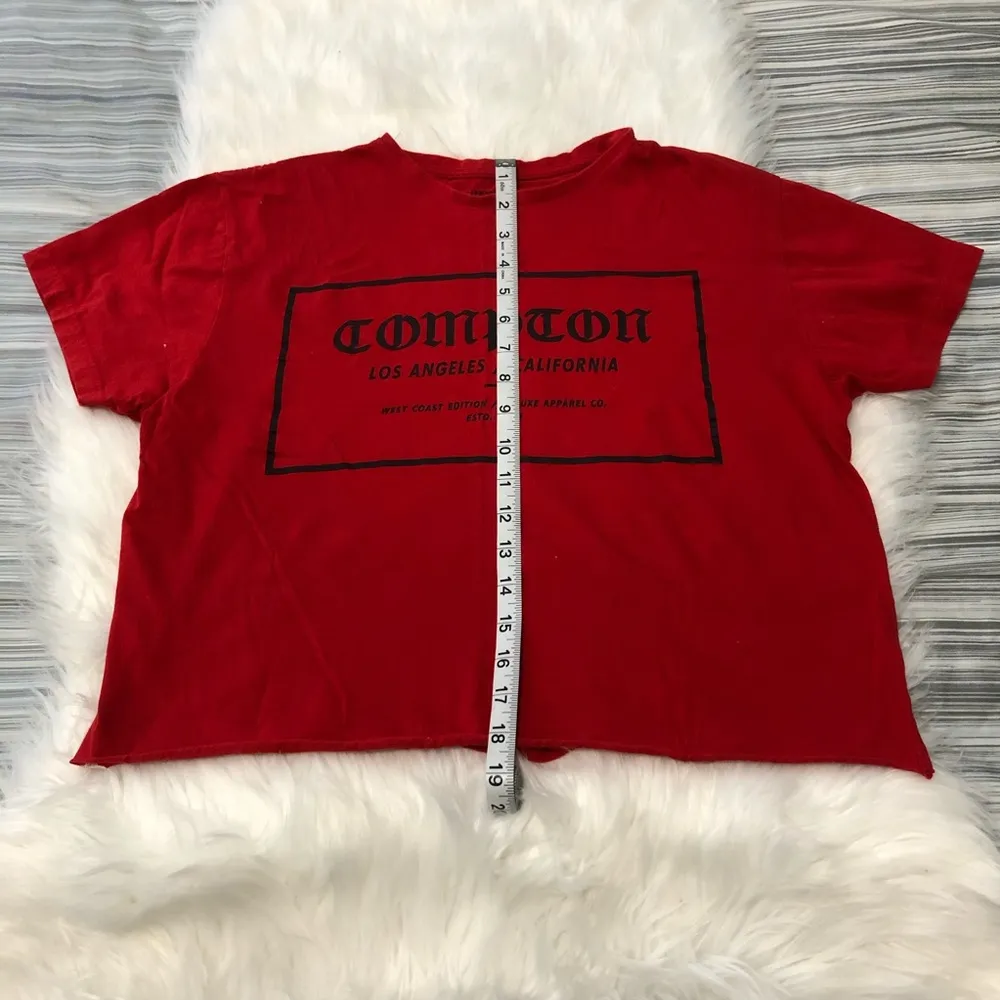Compton Red Cropped Cotton T - Image 4