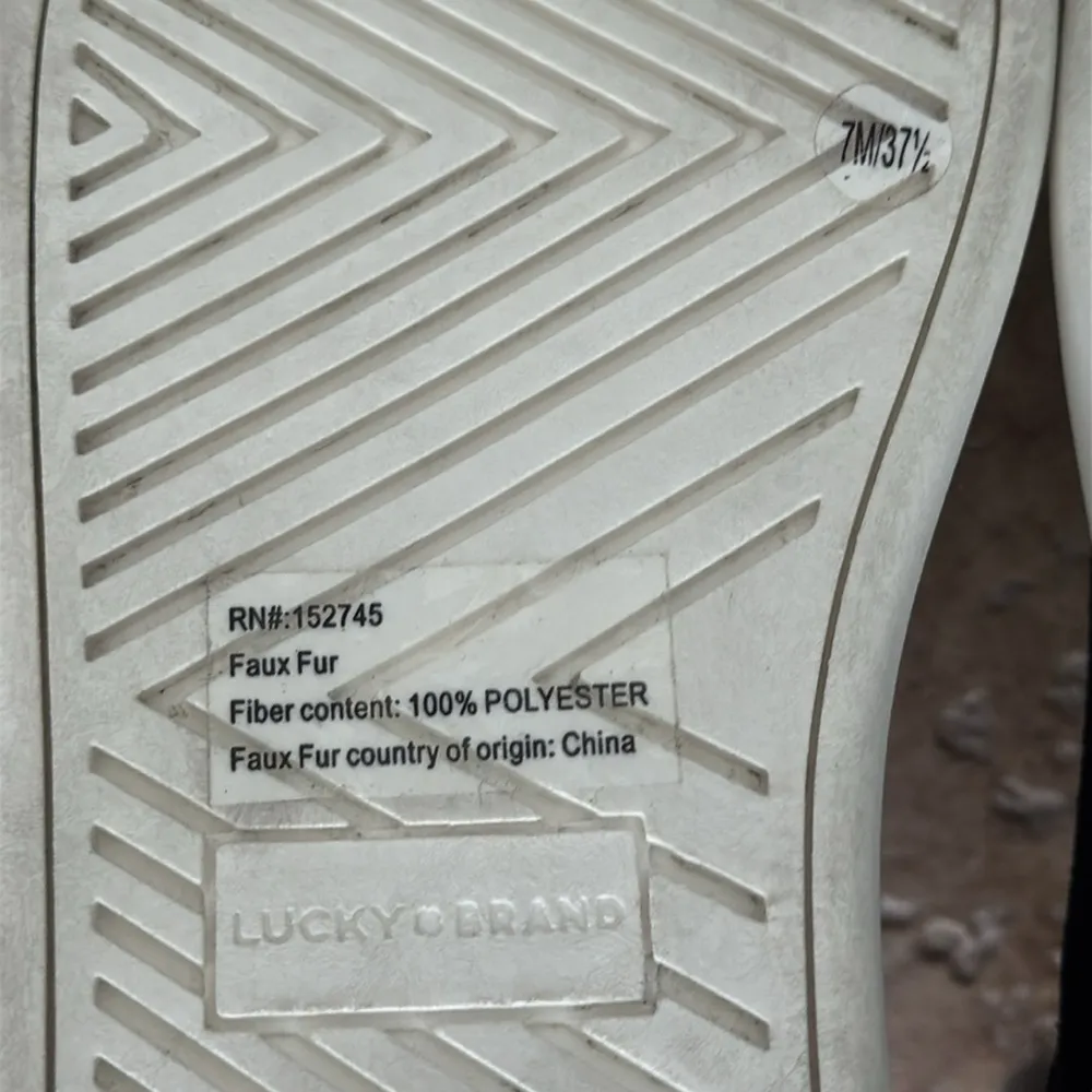 NIB Lucky Brand Kachai Chelsea Boot Black Suede White Faux Shearling Fur Size 7 - Image 10