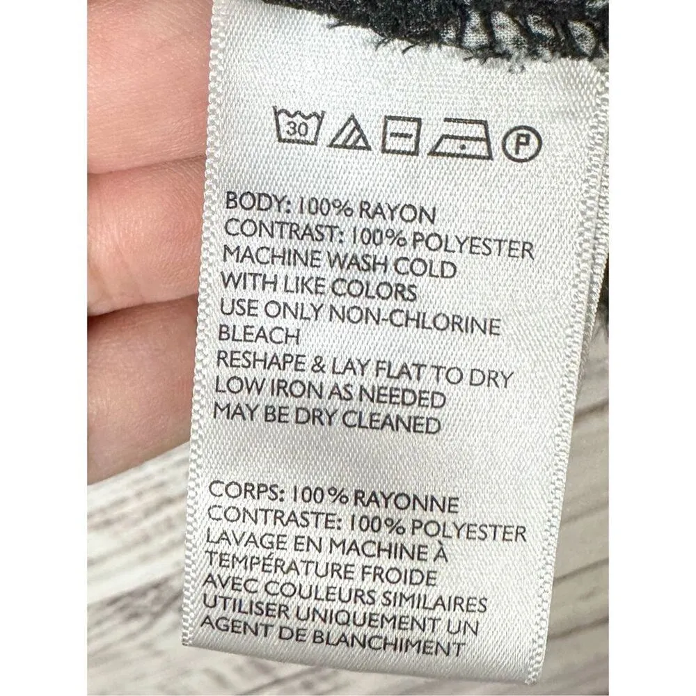 Silence + Noise Women's Floral Scoop Neck T-Shirt Dress Black White Sz XS - Image 8