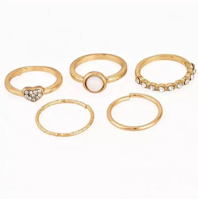 BRAND NEW 5pc BOHO KNUCKLE RING SET Gold - Image 3