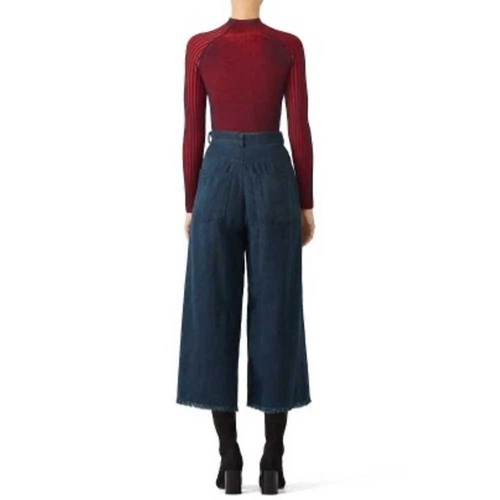 DREYDEN Maroon Red Indigo Blue Wool Romy Long Sleeve High Neck Sweater Size XL - Image 2