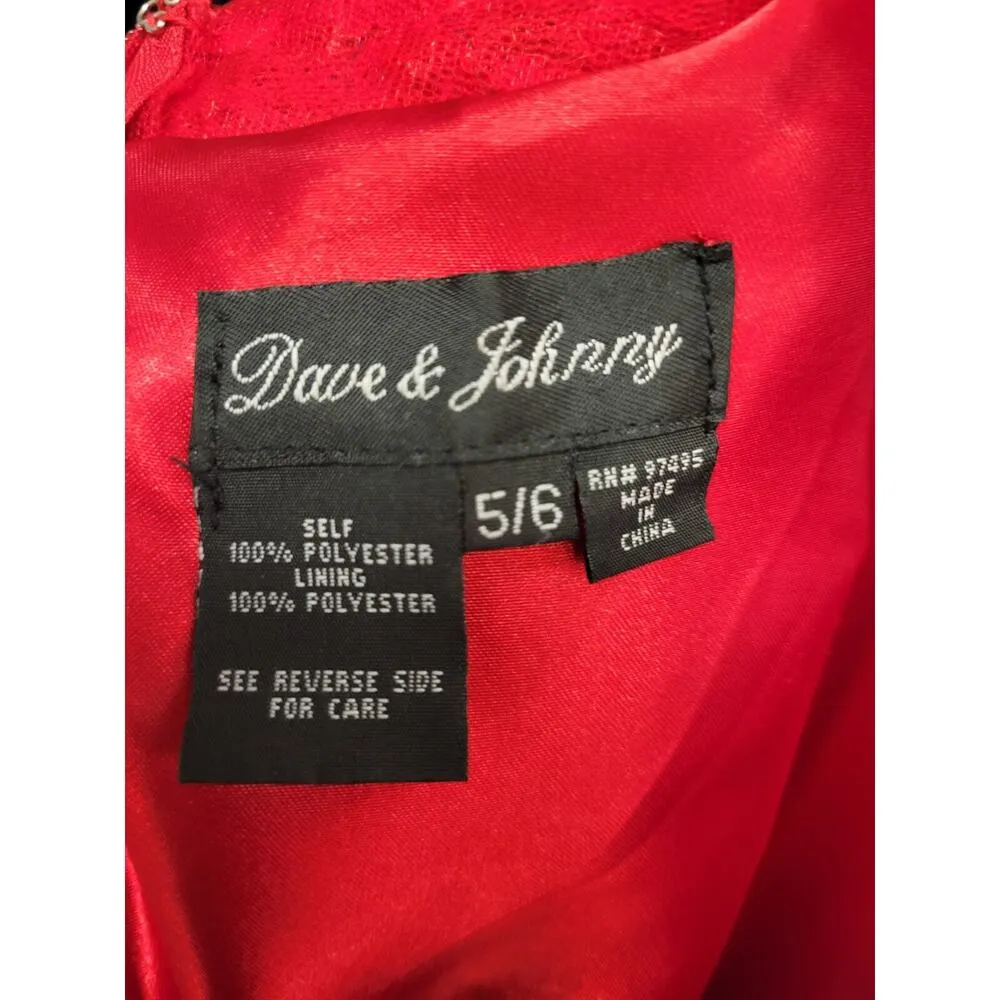 Dave & Johnny Bright Red Sequins Formal Dance Homecoming Dress Size 5/6 - Image 8