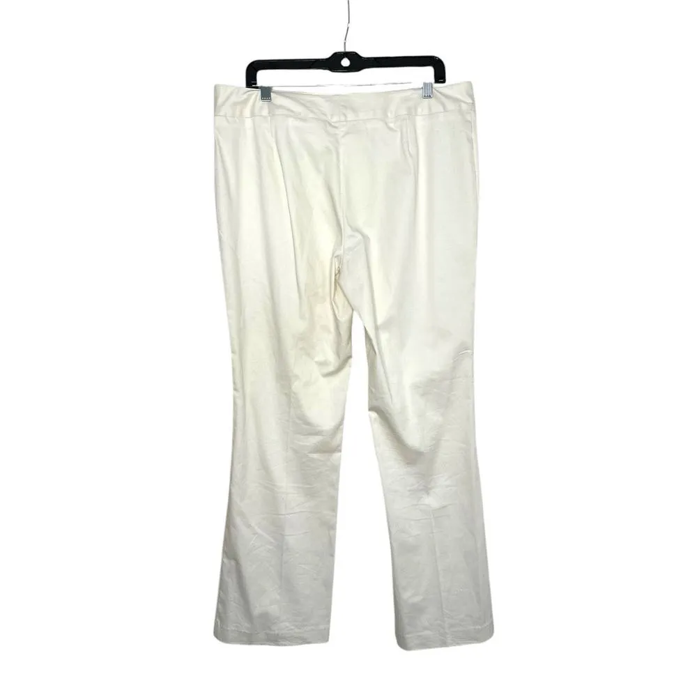 Michael Kors Womens Pants Gold Belt Stretch Straight Cream Size 14 Office Dress - Image 4